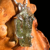 Raw Moldavite Pendant Sterling Silver #8859-Moldavite Life