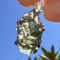 Raw Moldavite Pendant Sterling Silver #8860-Moldavite Life