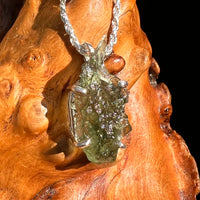 Raw Moldavite Pendant Sterling Silver #8860-Moldavite Life