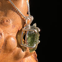 Raw Moldavite Pendant Sterling Silver #8861-Moldavite Life