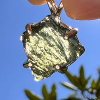 Raw Moldavite Pendant Sterling Silver #8861-Moldavite Life