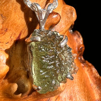 Raw Moldavite Pendant Sterling Silver #8862-Moldavite Life