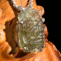 Raw Moldavite Pendant Sterling Silver #8863-Moldavite Life