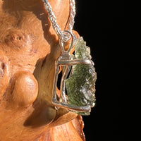 Raw Moldavite Pendant Sterling Silver #8863-Moldavite Life