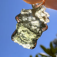 Raw Moldavite Pendant Sterling Silver #8863-Moldavite Life