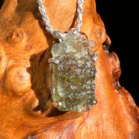 Raw Moldavite Pendant Sterling Silver #8863-Moldavite Life