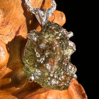 Raw Moldavite Pendant Sterling Silver #8864-Moldavite Life