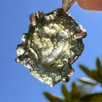 Raw Moldavite Pendant Sterling Silver #8864-Moldavite Life