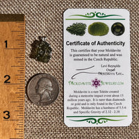Raw Moldavite Pendant Sterling Silver #8864-Moldavite Life