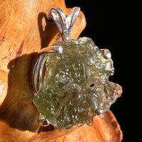 Raw Moldavite Pendant Sterling Silver Natural Hole #8125-Moldavite Life