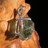Raw Moldavite Pendant Sterling Silver Natural Hole #8125-Moldavite Life