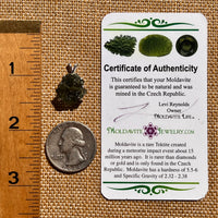 Raw Moldavite Pendant Sterling Silver Natural Hole #8125-Moldavite Life