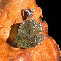 Raw Moldavite Pendant Sterling Silver Natural Hole #8125-Moldavite Life