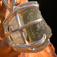 Raw Moldavite & Phenakite Pendant Sterling #7521-Moldavite Life