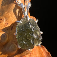 Raw Moldavite & Phenakite Pendant Sterling #7522-Moldavite Life