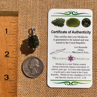 Raw Moldavite & Phenakite Pendant Sterling #7522-Moldavite Life