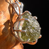 Raw Moldavite & Phenakite Pendant Sterling #7523-Moldavite Life