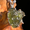 Raw Moldavite & Phenakite Pendant Sterling #7524-Moldavite Life