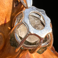 Raw Moldavite & Phenakite Pendant Sterling #7526-Moldavite Life