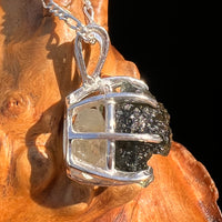 Raw Moldavite & Phenakite Pendant Sterling #7526-Moldavite Life