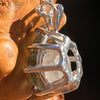 Raw Moldavite & Phenakite Pendant Sterling #7647-Moldavite Life