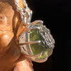 Raw Moldavite & Phenakite Pendant Sterling #7648-Moldavite Life