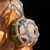 Raw Moldavite & Phenakite Pendant Sterling #7648-Moldavite Life