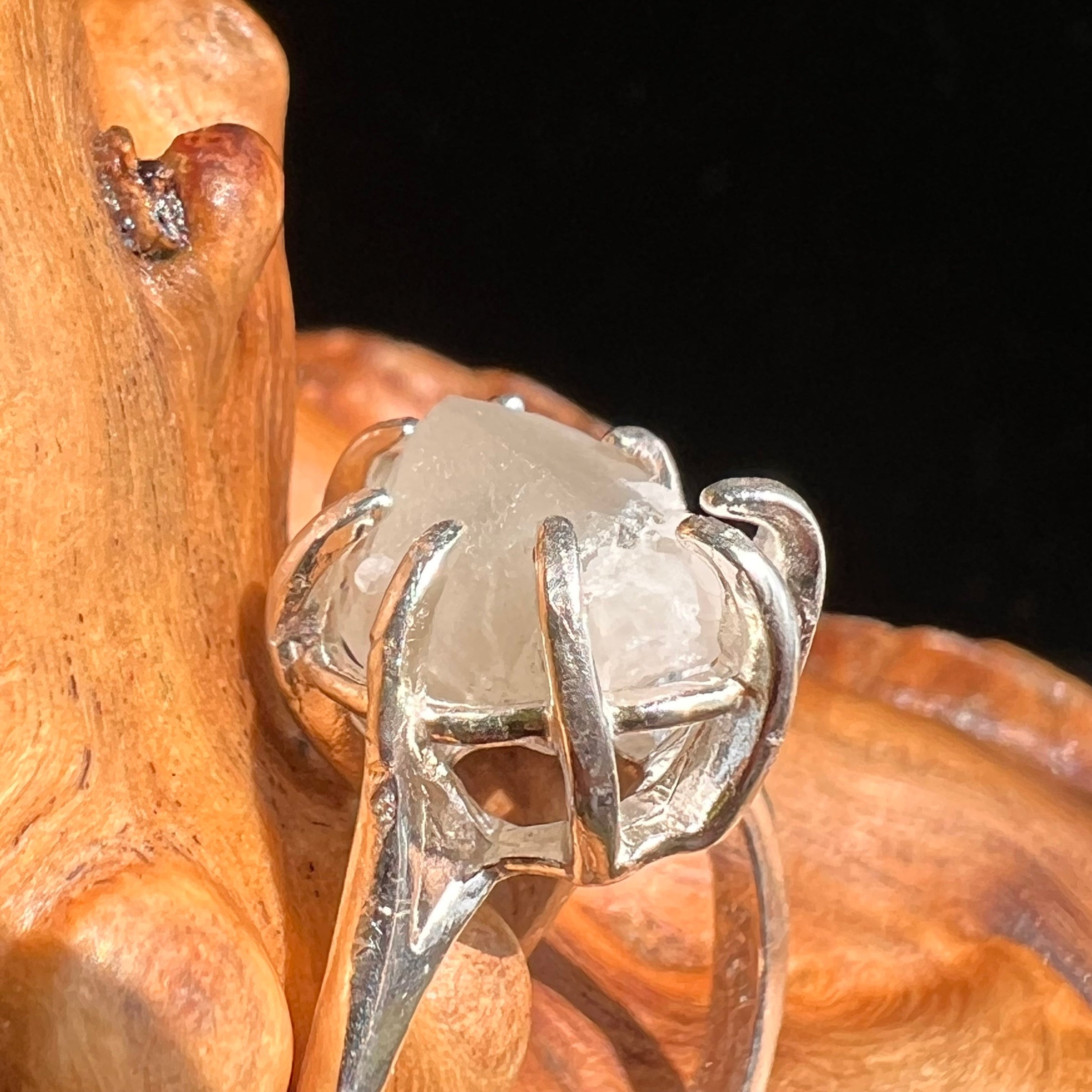 Raw Phenacite Ring Sterling Silver Size 5.25 #5100-Moldavite Life