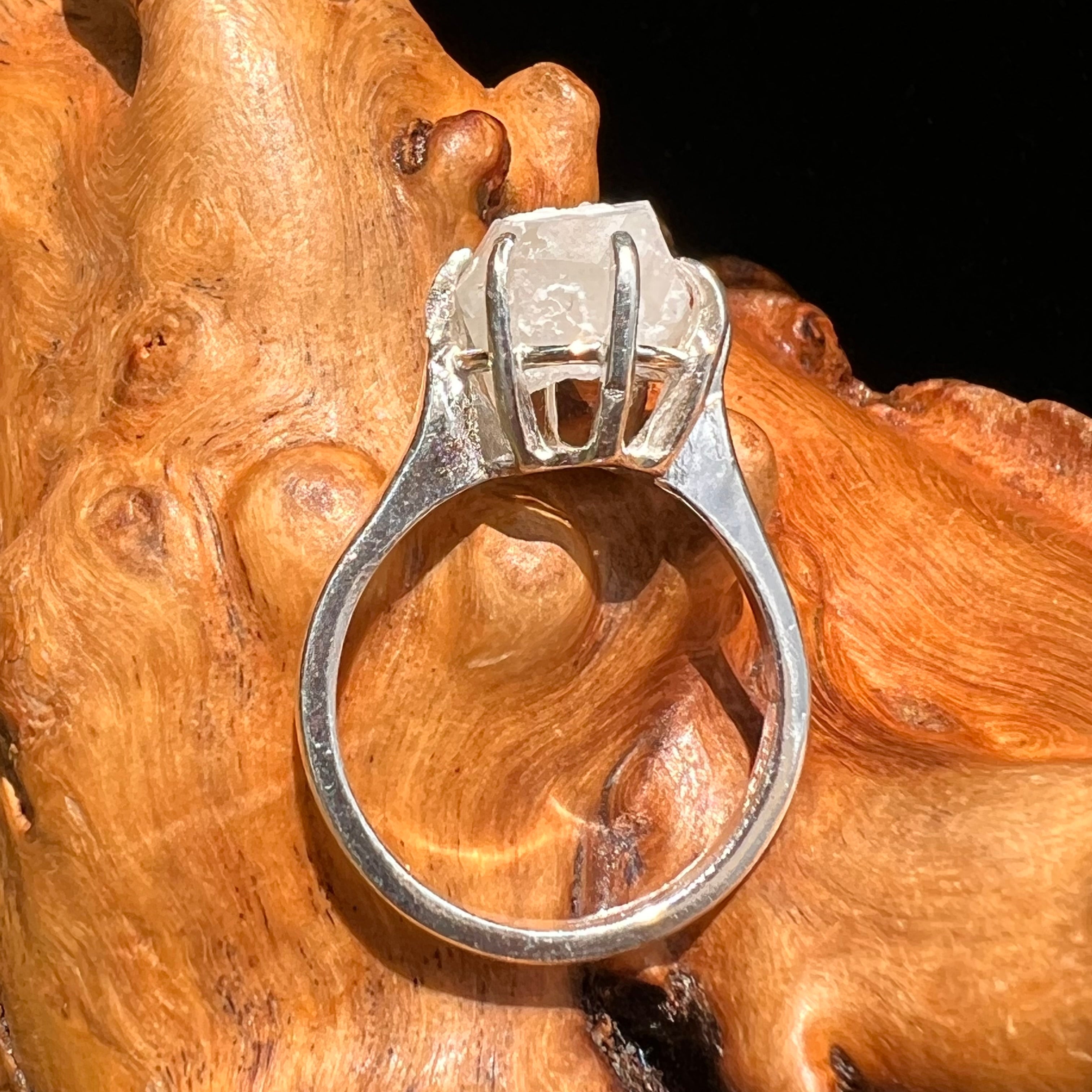 Moldavite and store phenacite ring