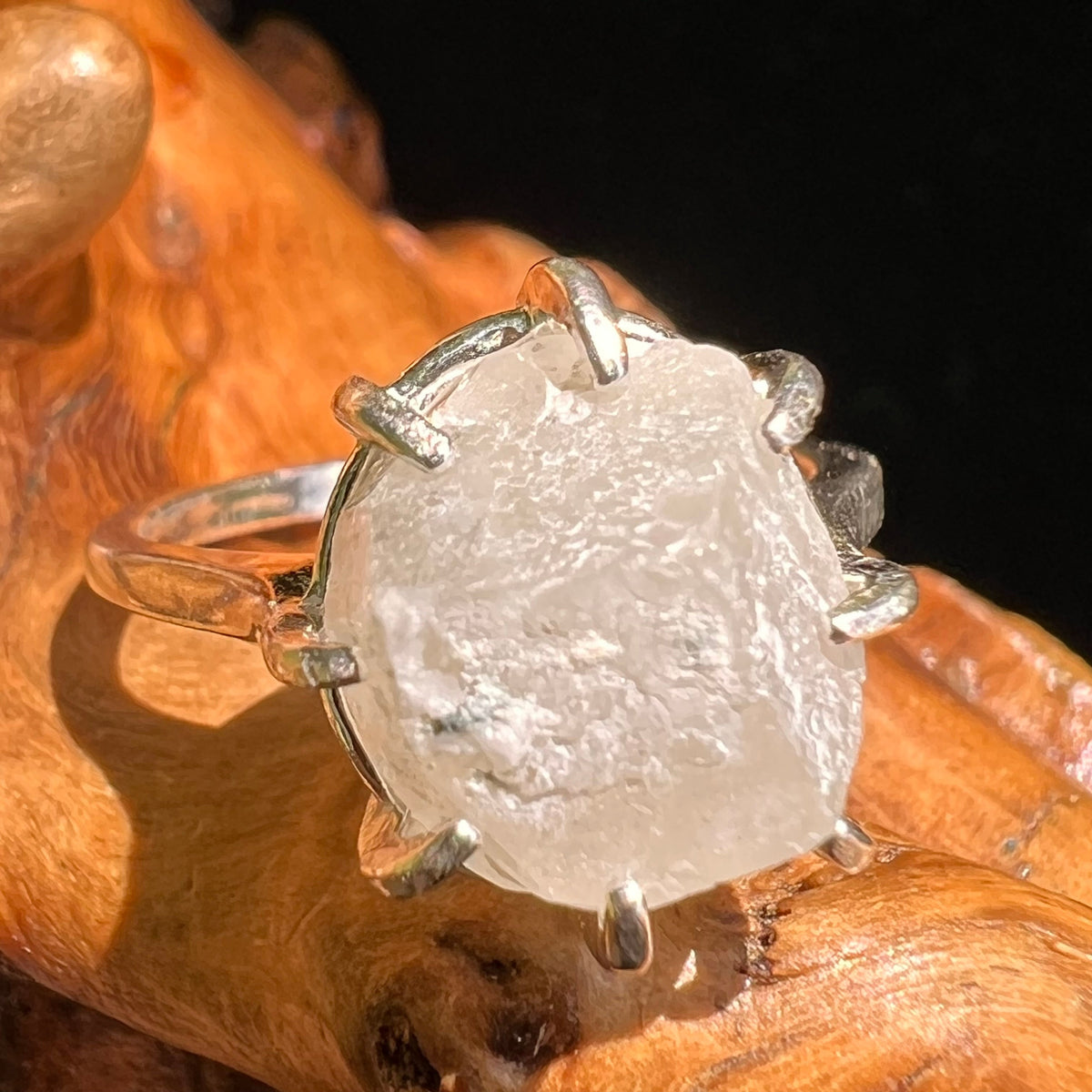 Raw Phenacite Ring Sterling Silver Size 6.75 #5109-Moldavite Life
