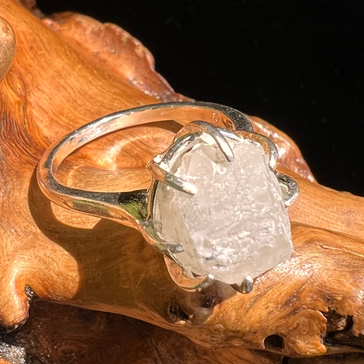 Raw Phenacite Ring Sterling Silver Size 6.75 #5109-Moldavite Life