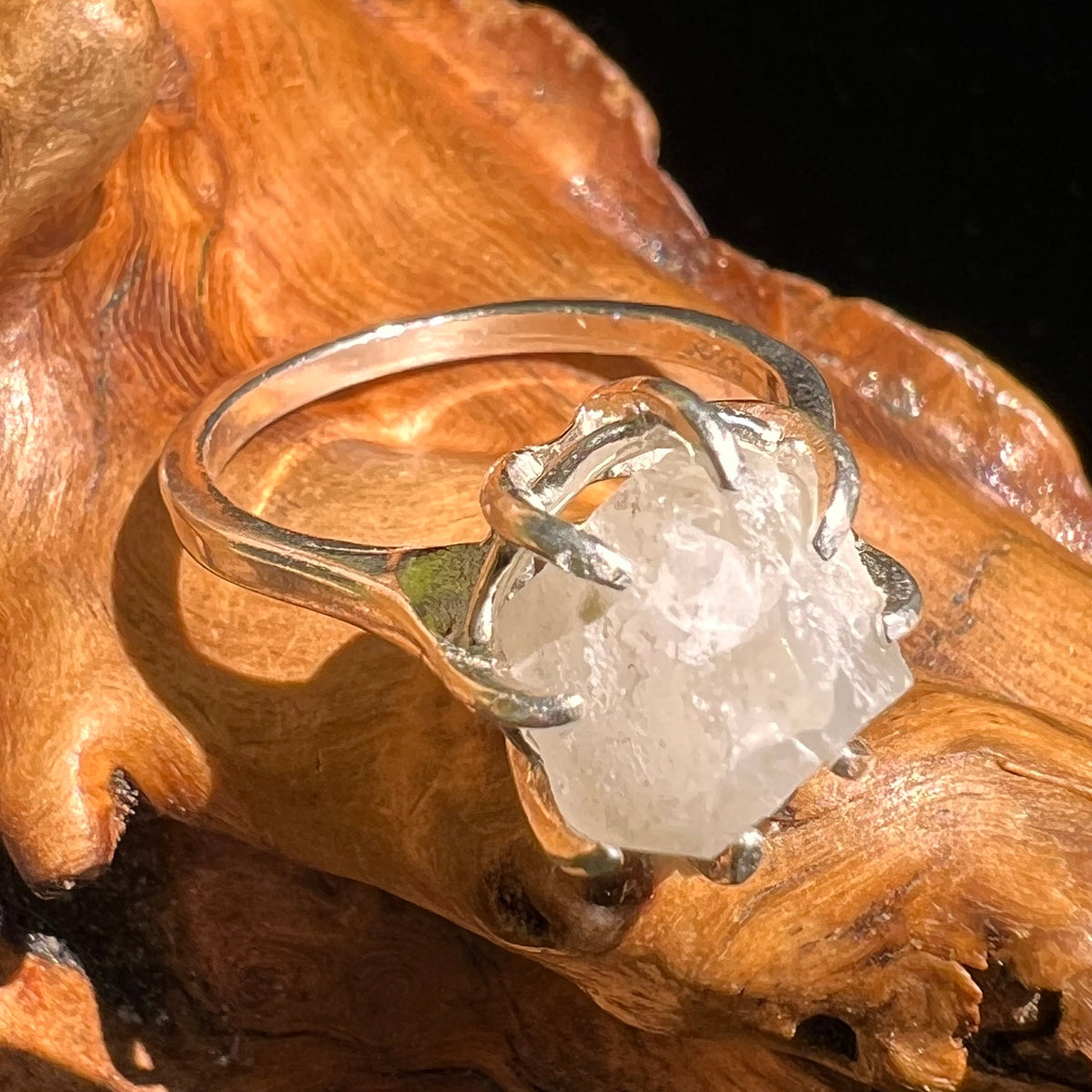 Raw Phenacite Ring Sterling Silver Size 6.75 #5111-Moldavite Life