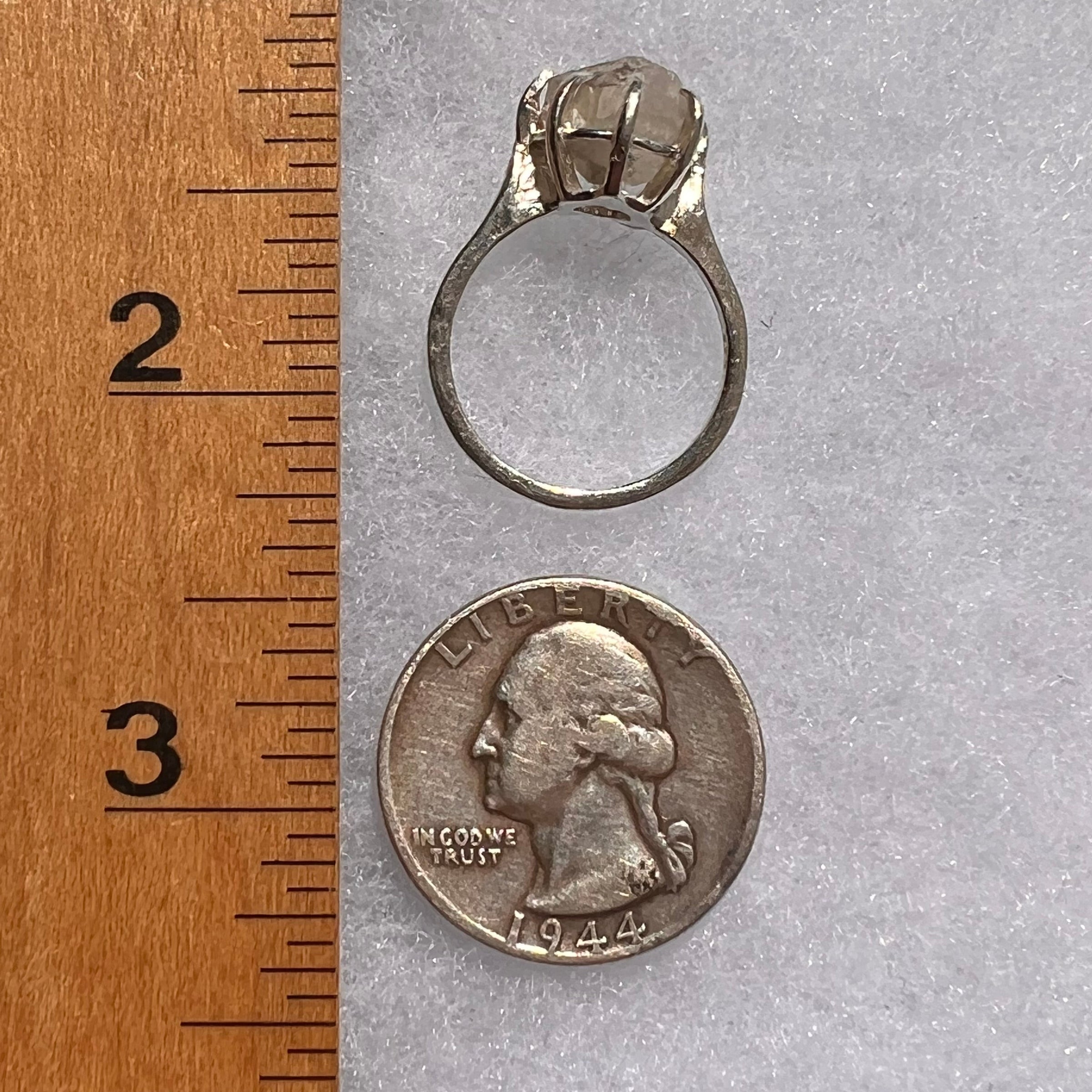 Raw Phenacite Ring Sterling Silver Size 7 #5103-Moldavite Life