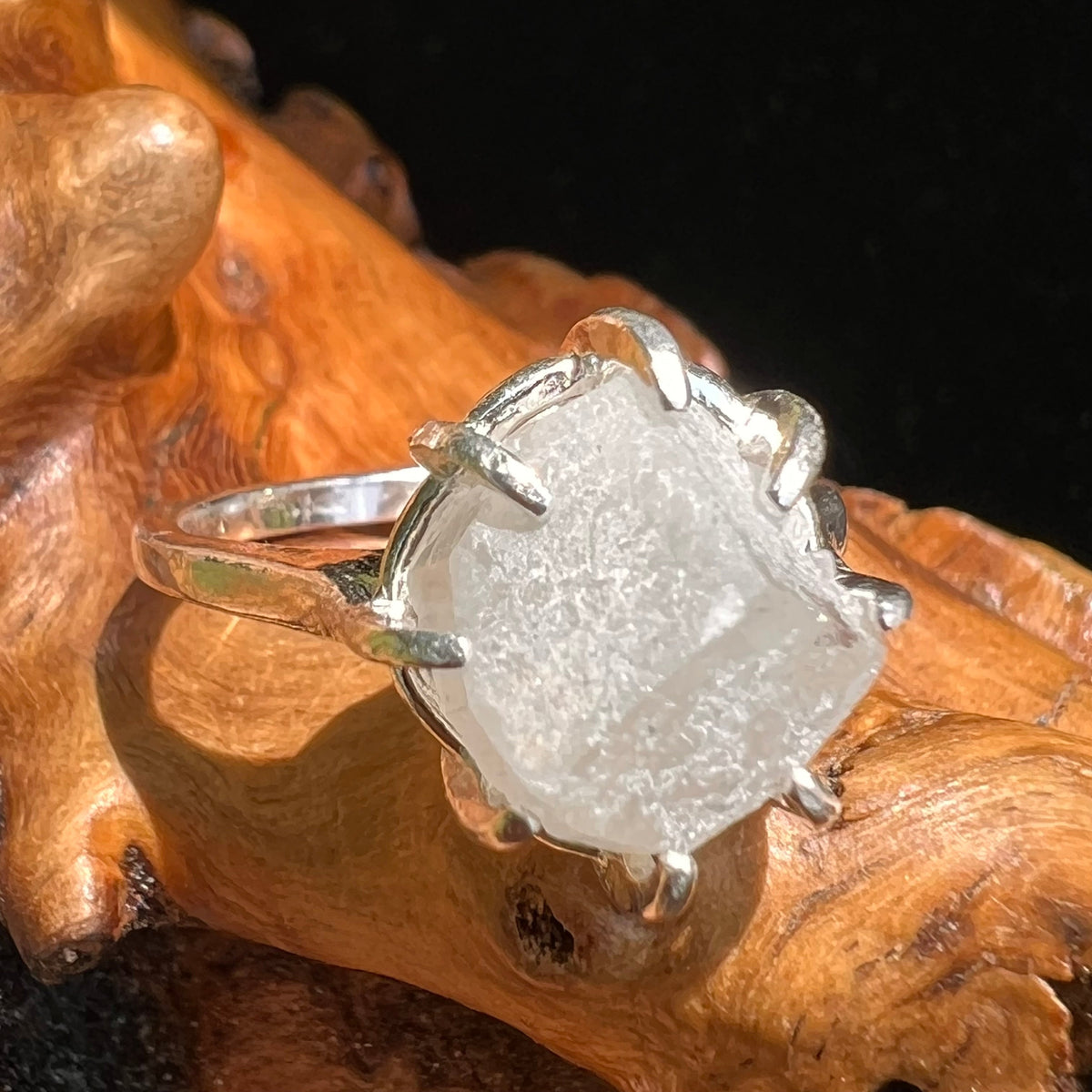 Raw Phenacite Ring Sterling Silver Size 7 #5107-Moldavite Life