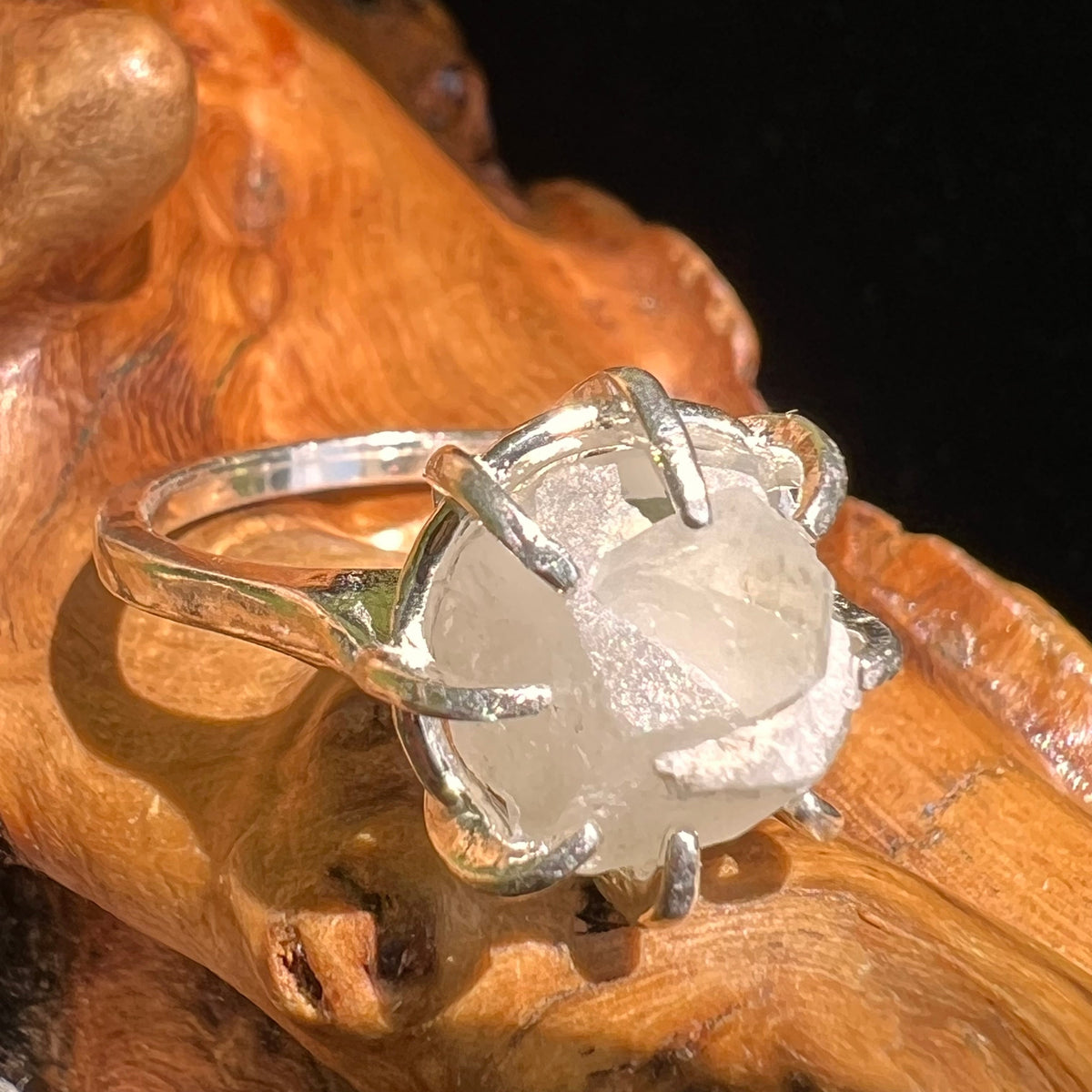 Raw Phenacite Ring Sterling Silver Size 7 #5113-Moldavite Life