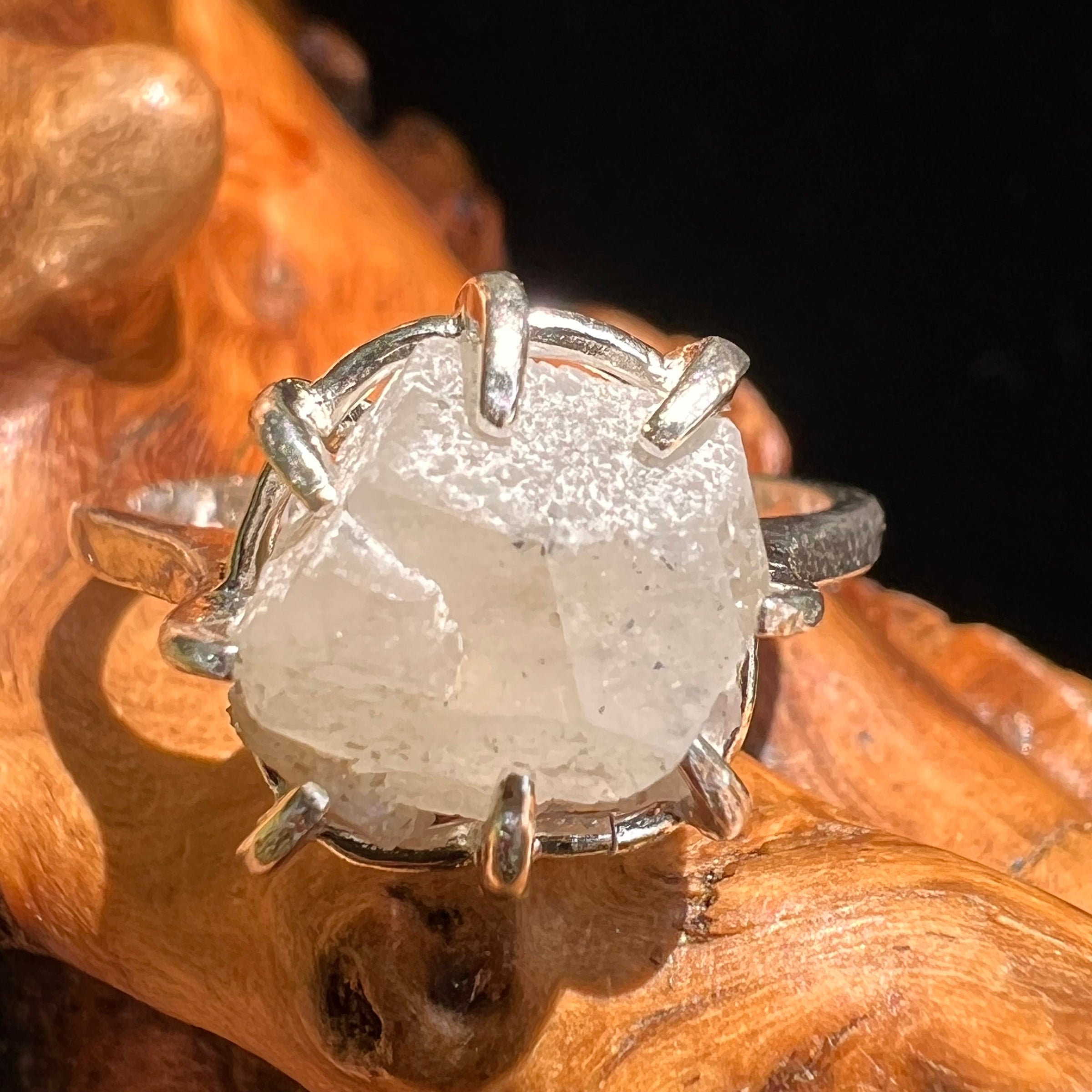 Raw Phenacite Ring Sterling Silver Size 8 #5101-Moldavite Life