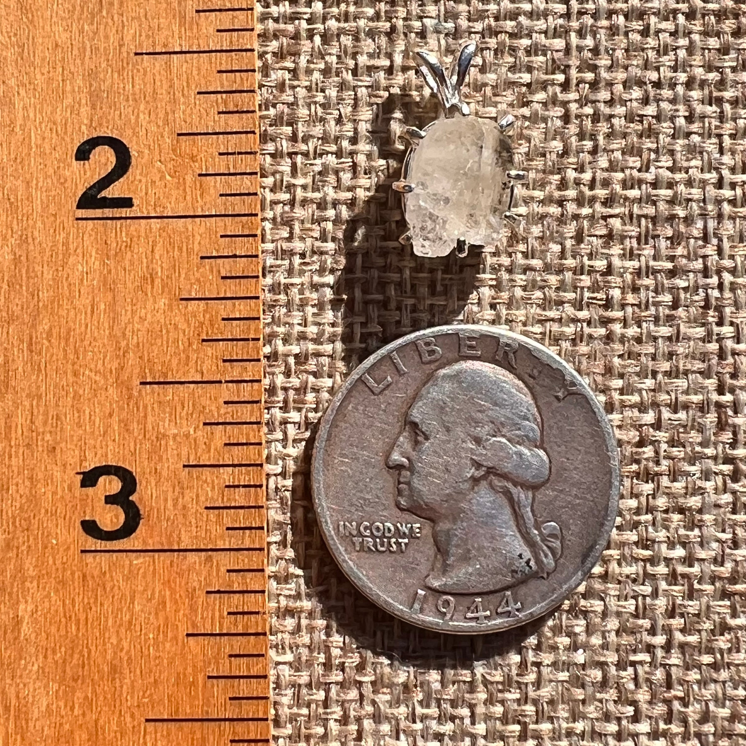Raw Phenakite Crystal Pendant Sterling #6875-Moldavite Life