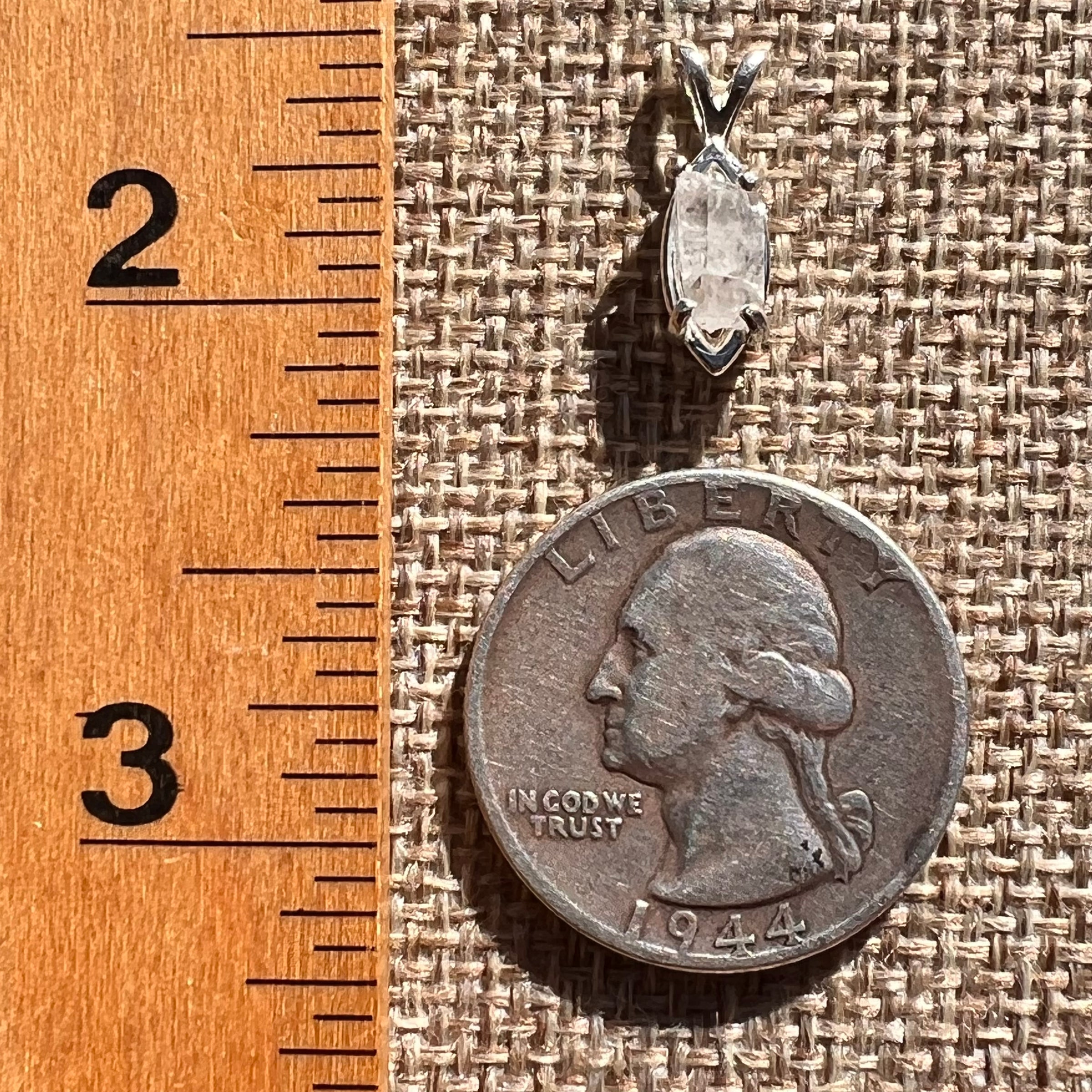 Raw Phenakite Pendant Sterling #6870-Moldavite Life