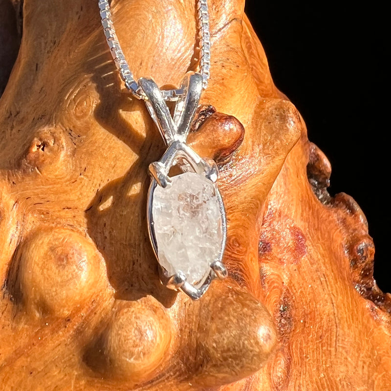 Raw Phenakite Pendant Sterling #6871-Moldavite Life