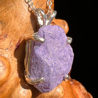 Raw Purpurite Pendant Sterling SIlver #8419-Moldavite Life