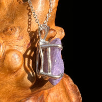 Raw Purpurite Pendant Sterling SIlver #8419-Moldavite Life