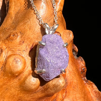 Raw Purpurite Pendant Sterling SIlver #8419-Moldavite Life