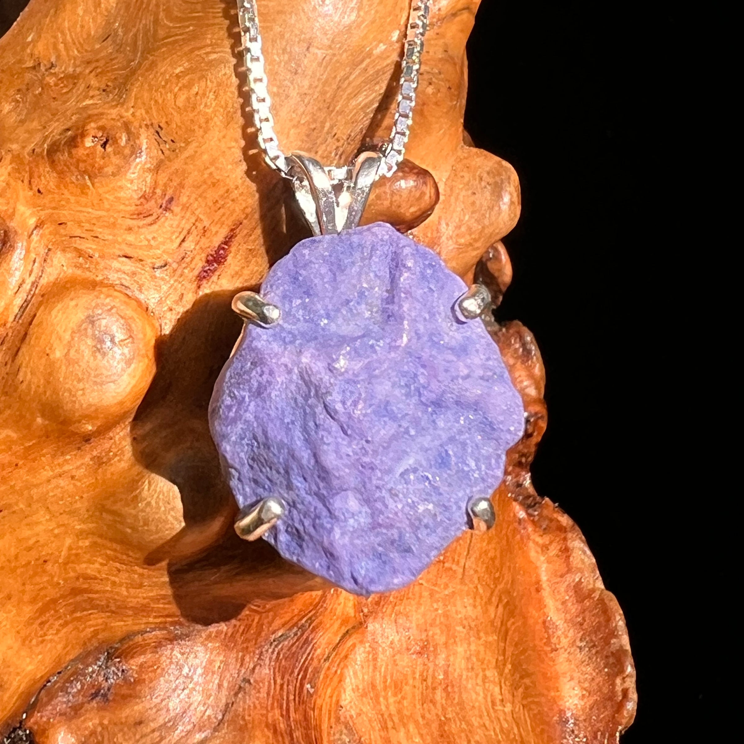 Raw Purpurite Pendant Sterling SIlver #8420-Moldavite Life