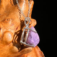 Raw Purpurite Pendant Sterling SIlver #8421-Moldavite Life
