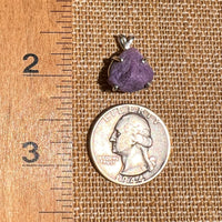 Raw Purpurite Pendant Sterling SIlver #8421-Moldavite Life