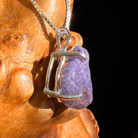 Raw Purpurite Pendant Sterling SIlver #8422-Moldavite Life