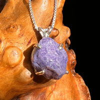 Raw Purpurite Pendant Sterling SIlver #8422-Moldavite Life