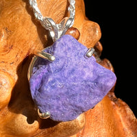 Raw Purpurite Pendant Sterling SIlver #8424-Moldavite Life