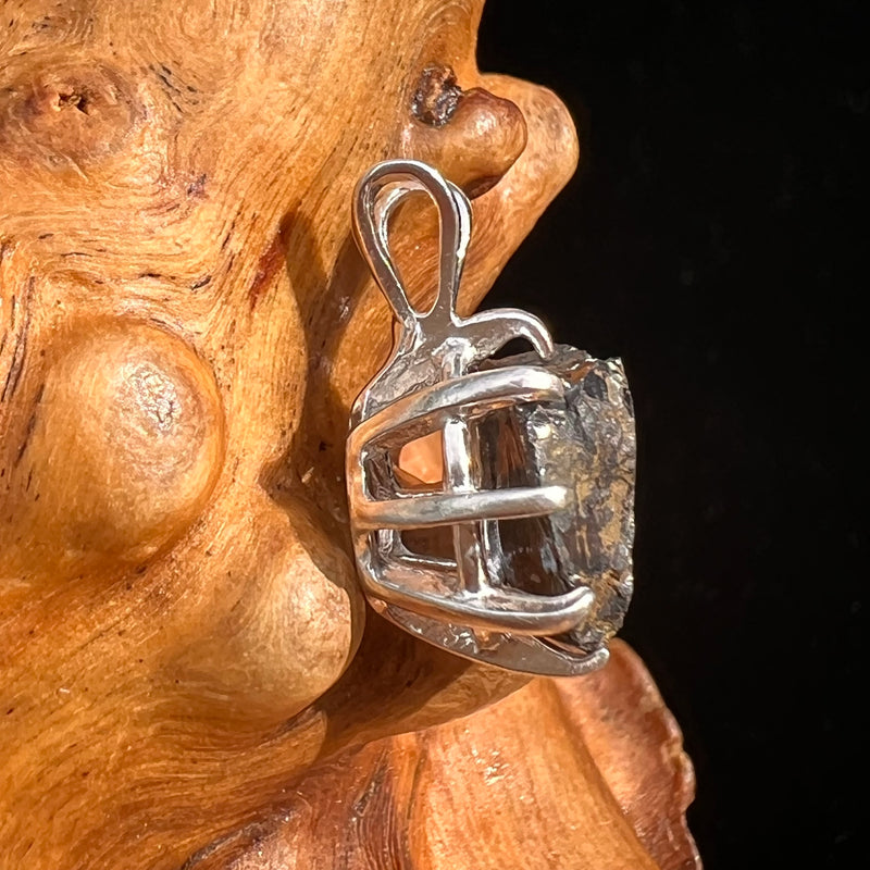 Raw Shungite Pendant Silver Elite Noble #7153-Moldavite Life