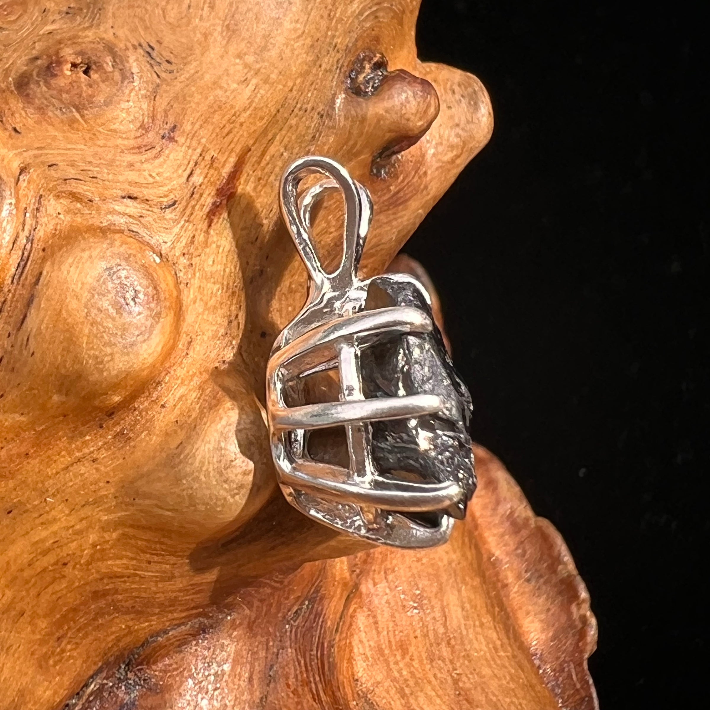 Raw Shungite Pendant Silver Elite Noble #7157-Moldavite Life